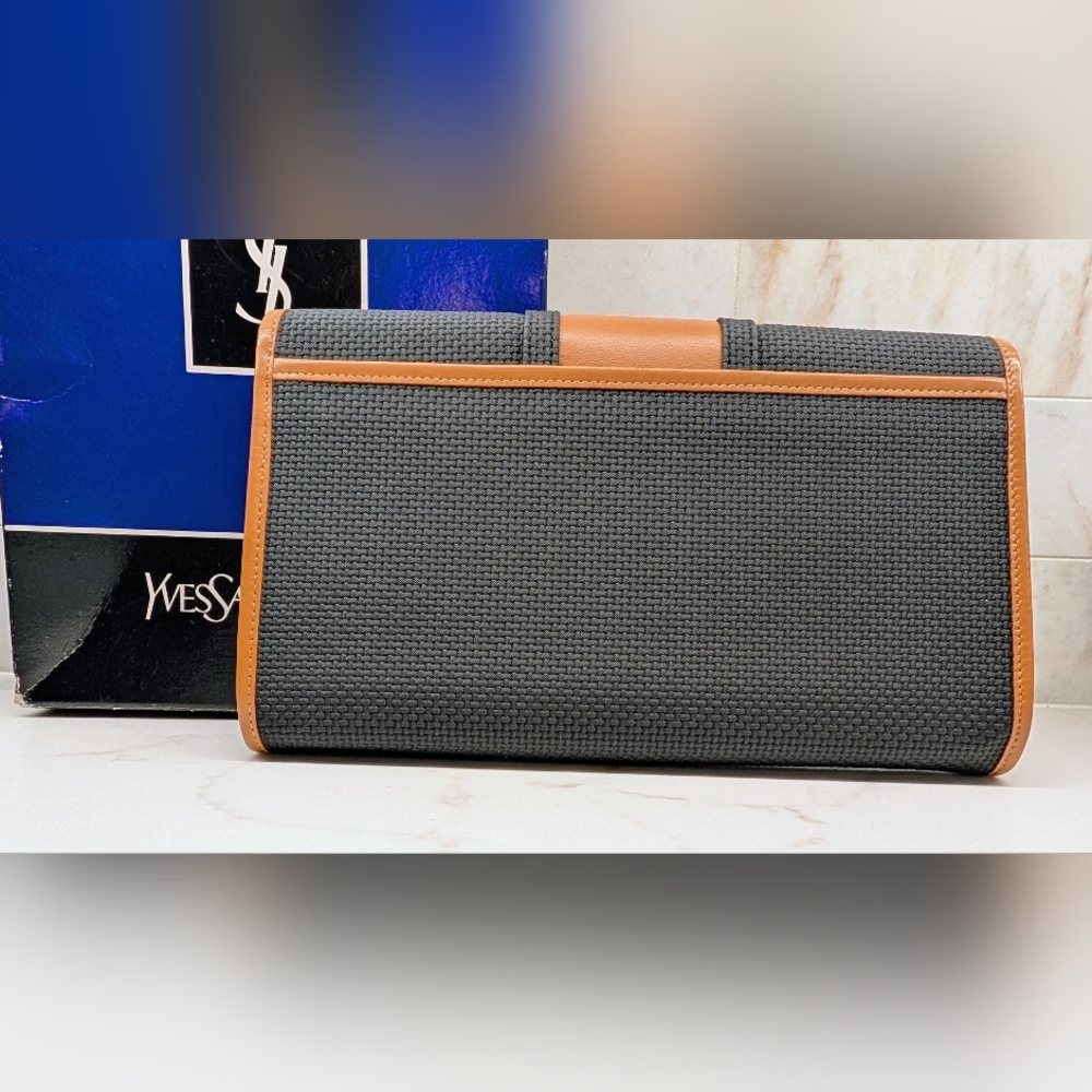 Yves Saint Laurent Black and Tan Clutch - Picture 3 of 9